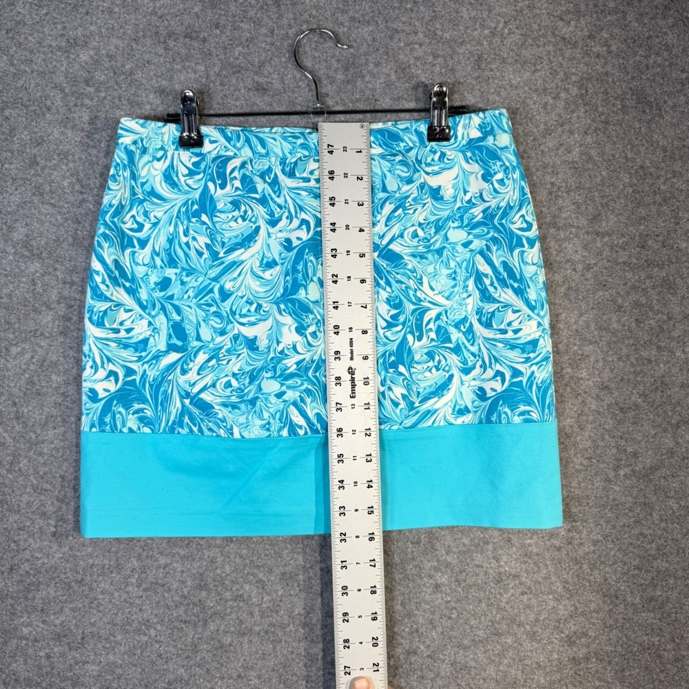 MICHAEL KORS Women's Blue Swirl Print A-Line‎ Mini Skirt Size 6P - Picture 8 of 8